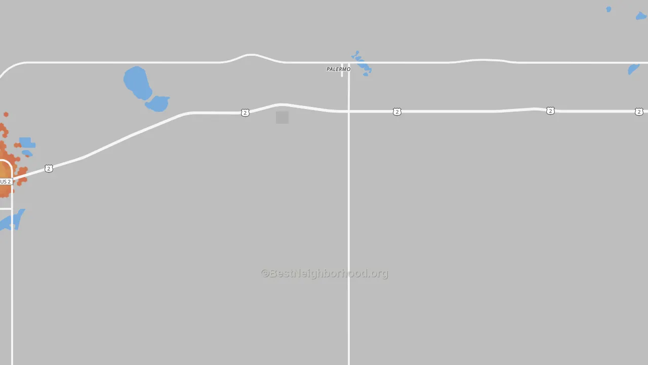 Bike Grade map of 58769, ND