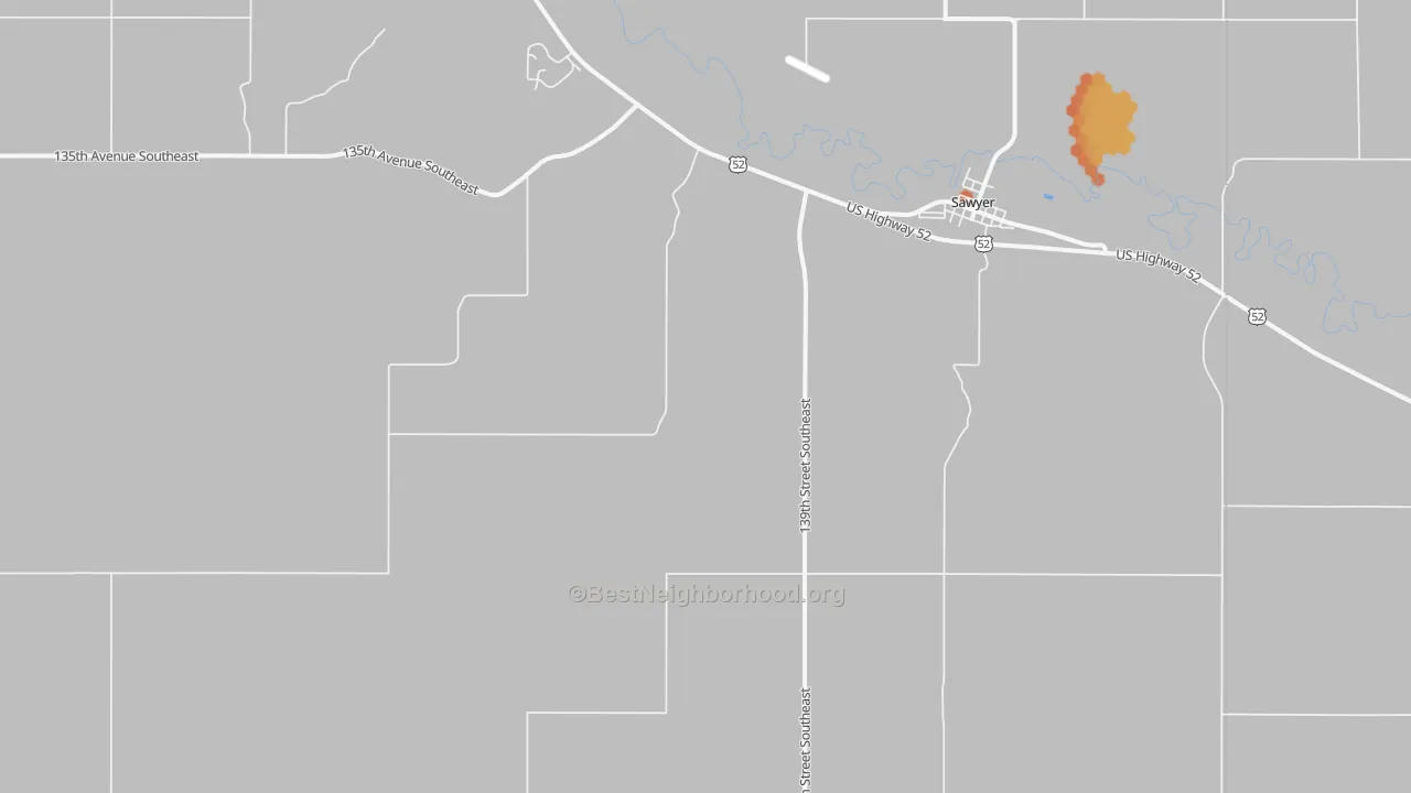 Bike Grade map of 58781, ND