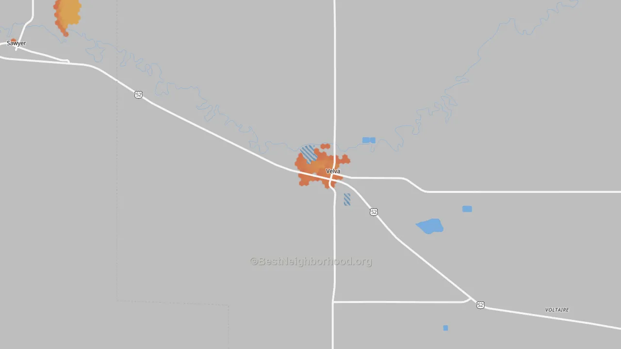 Bike Grade map of 58790, ND