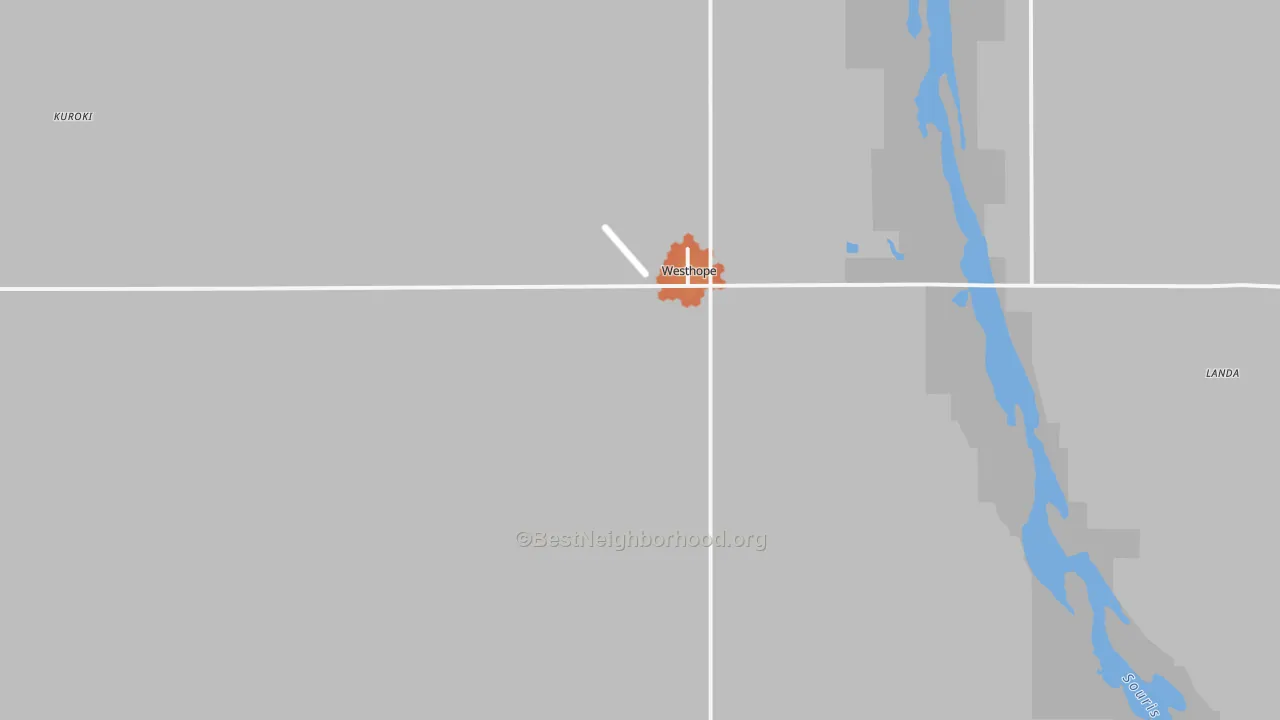 Bike Grade map of 58793, ND