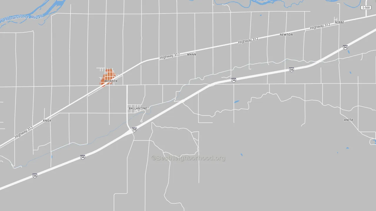 Bike Grade map of 59006, MT