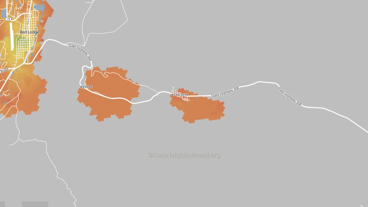 Bike Grade map of 59007, MT