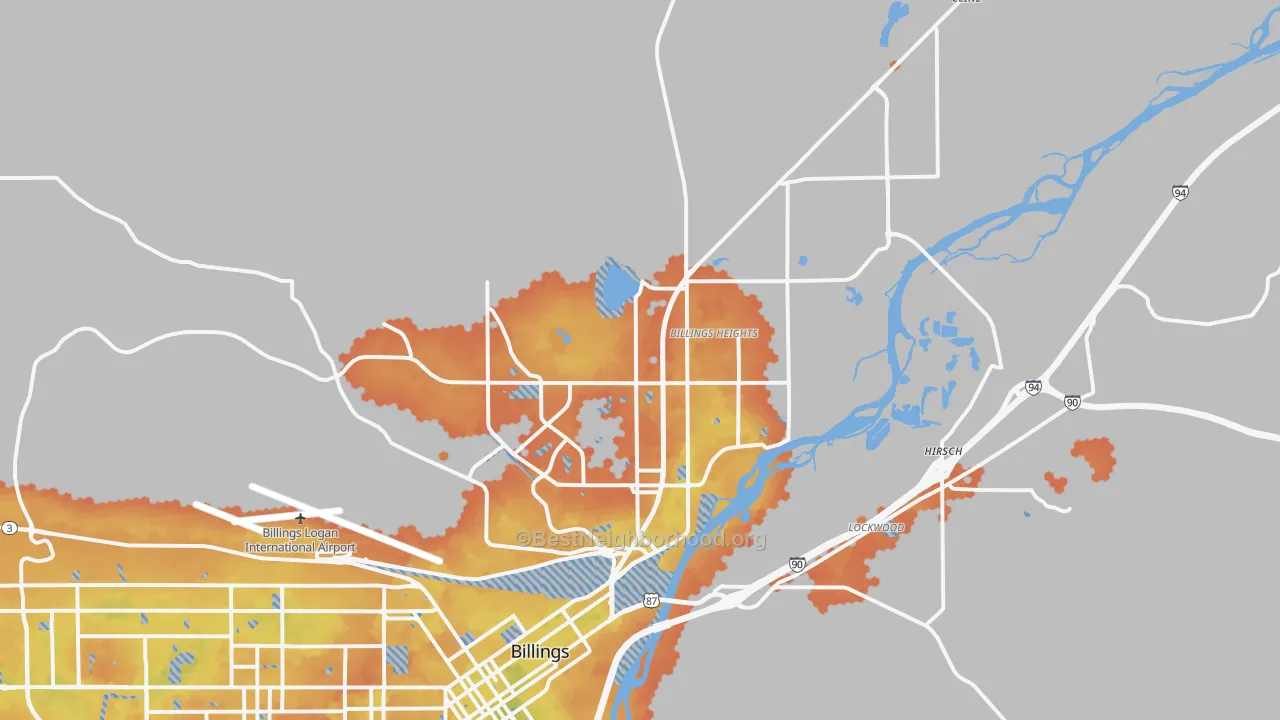 Bike Grade map of 59105, MT
