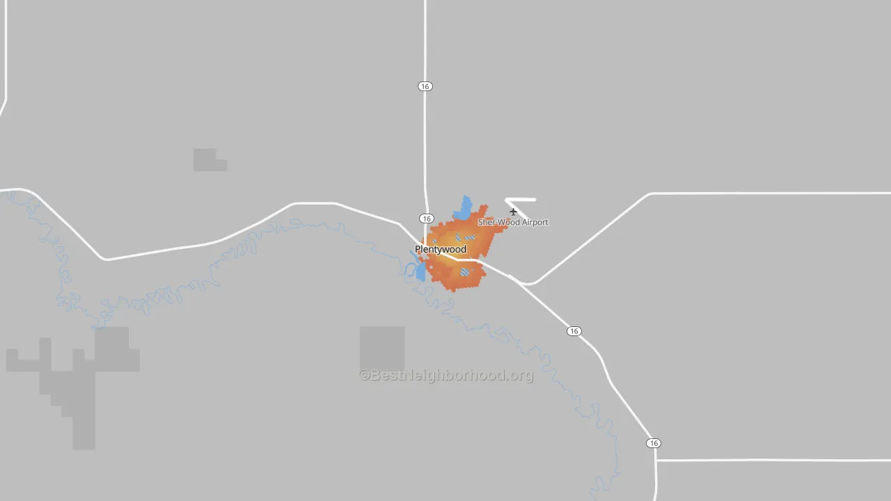 Bike Grade map of 59254, MT