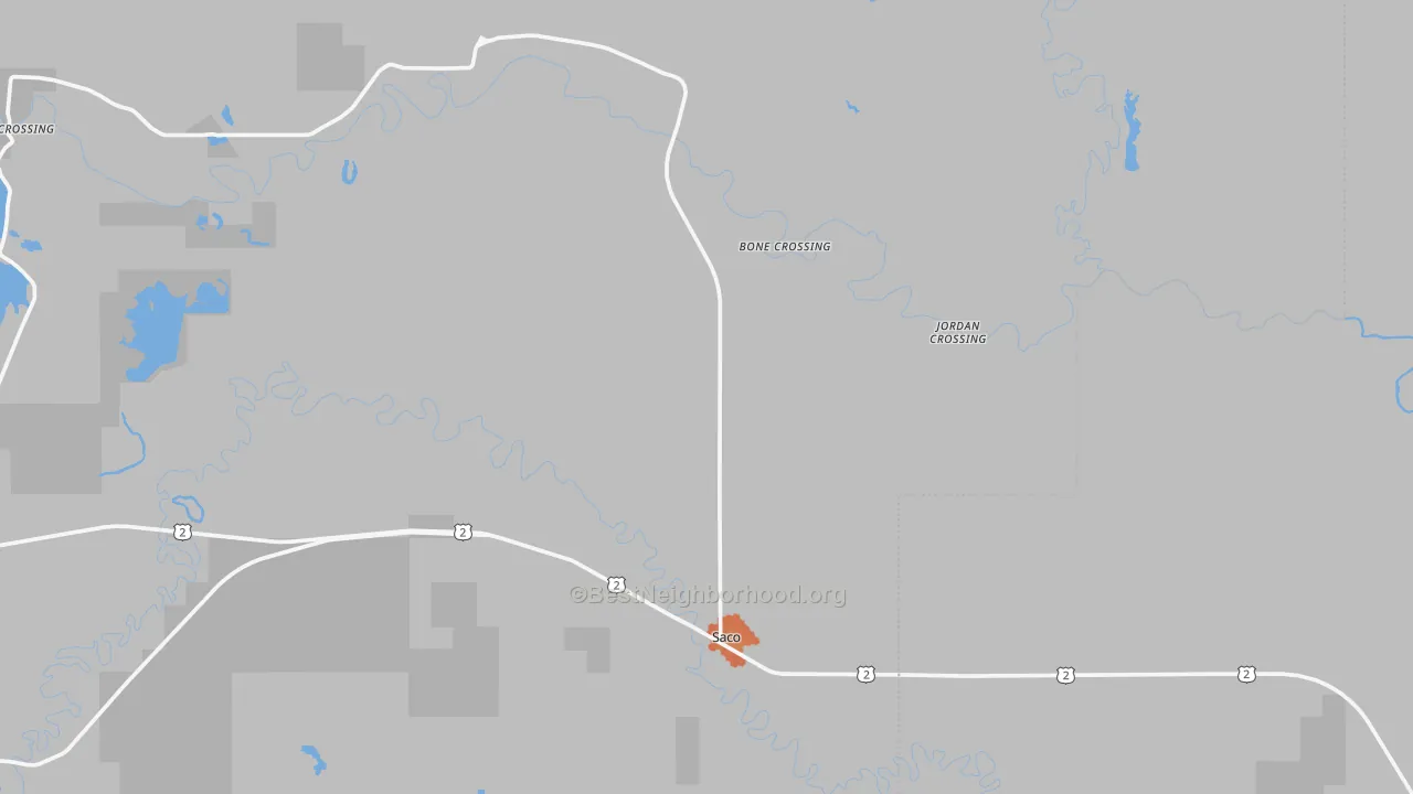 Bike Grade map of 59261, MT