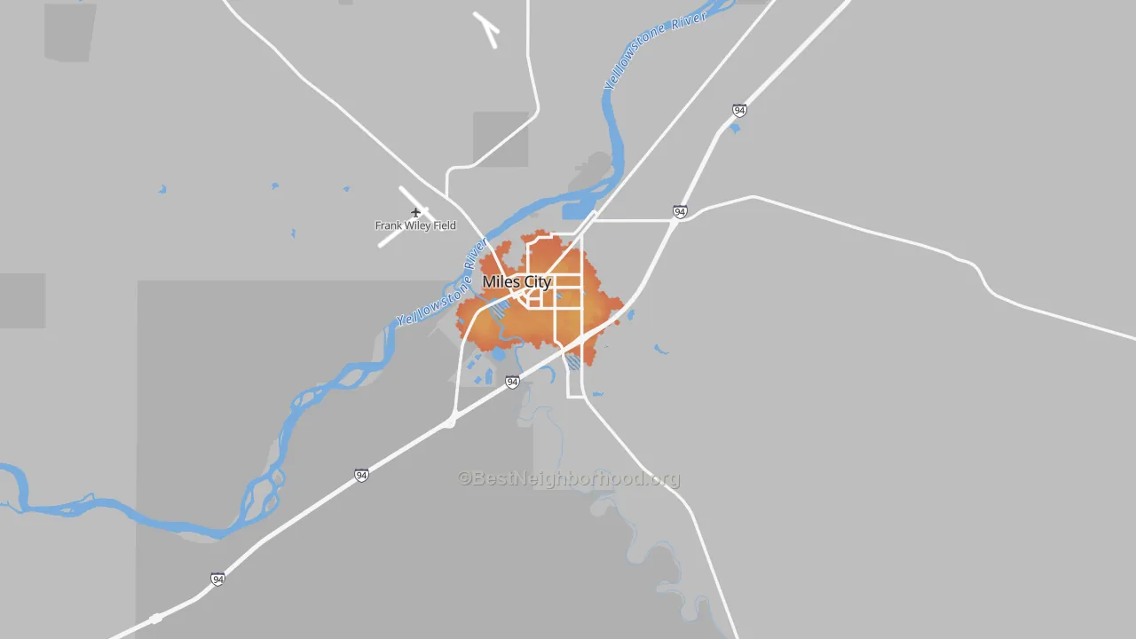 Bike Grade map of 59301, MT