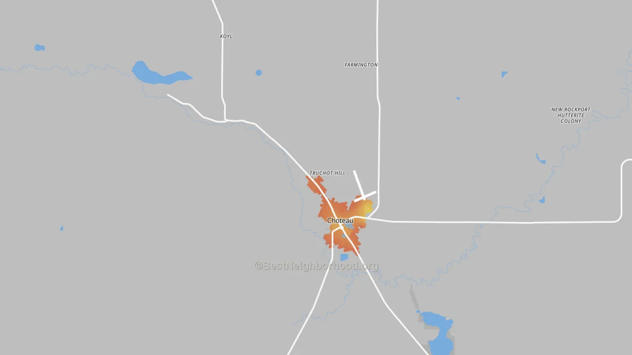 Bike Grade map of 59422, MT