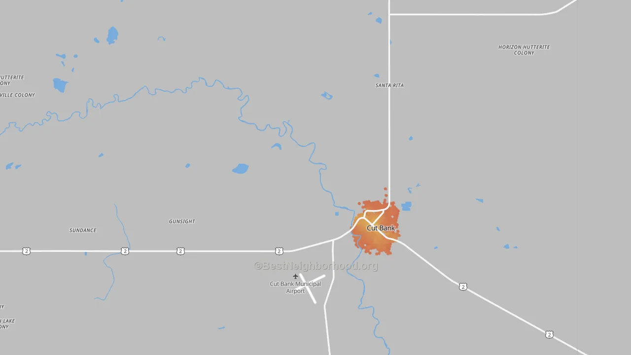 Bike Grade map of 59427, MT