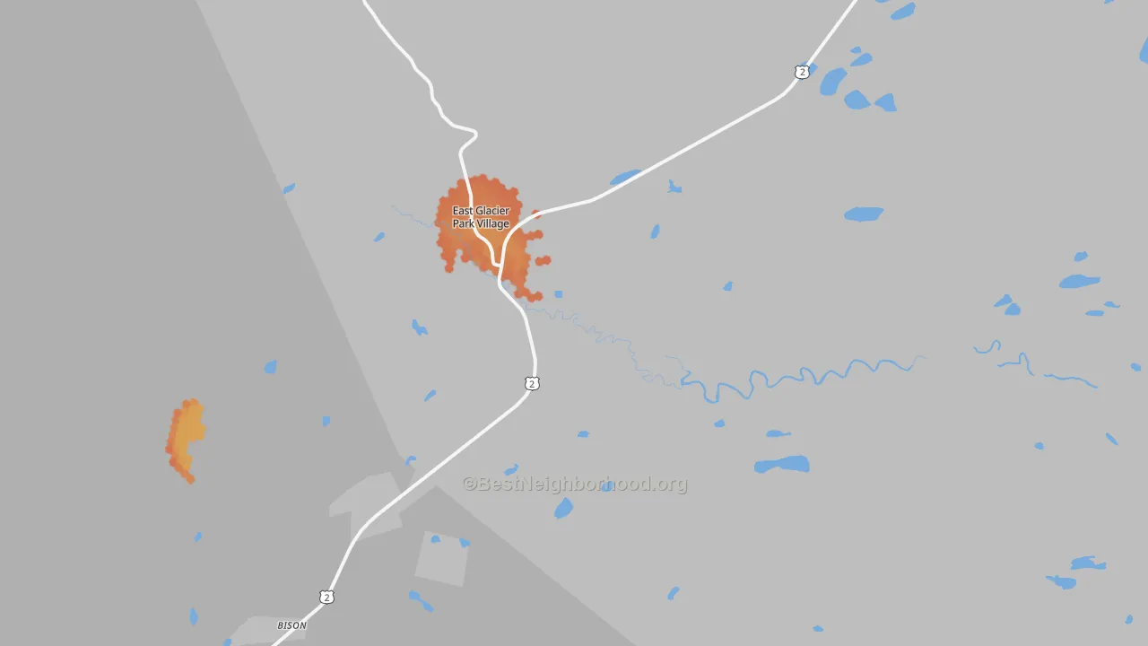 Bike Grade map of 59434, MT