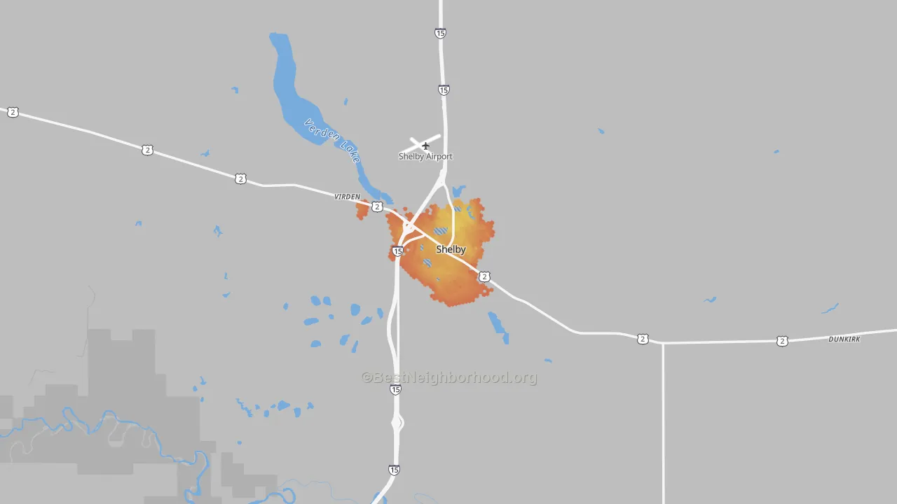 Bike Grade map of 59474, MT