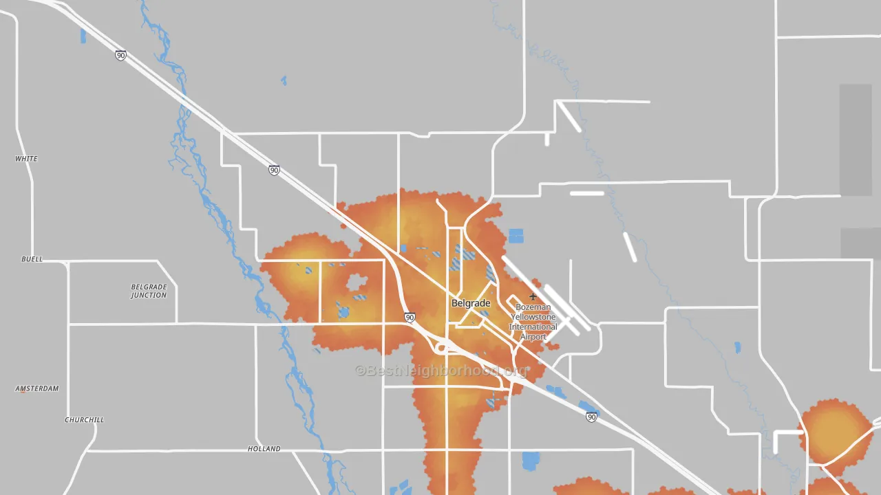 Bike Grade map of 59714, MT