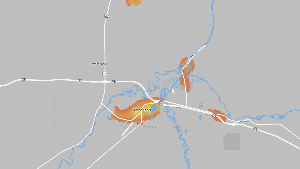 Bike Grade map of 59752, MT