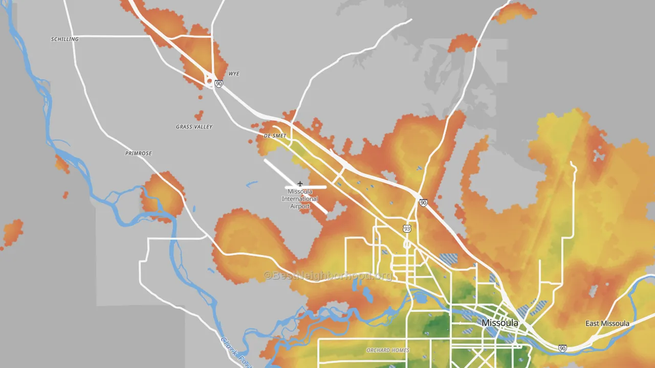 Bike Grade map of 59808, MT