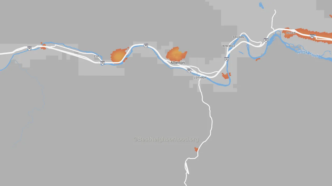 Bike Grade map of 59820, MT