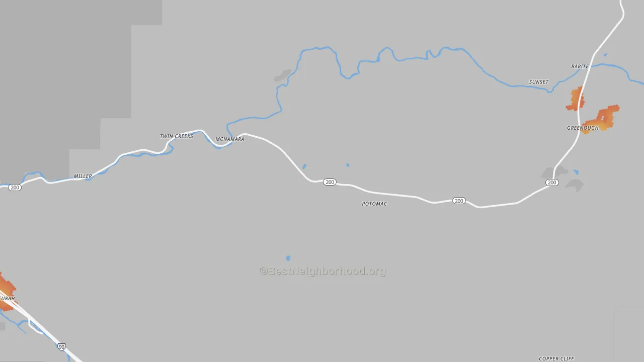 Bike Grade map of 59823, MT