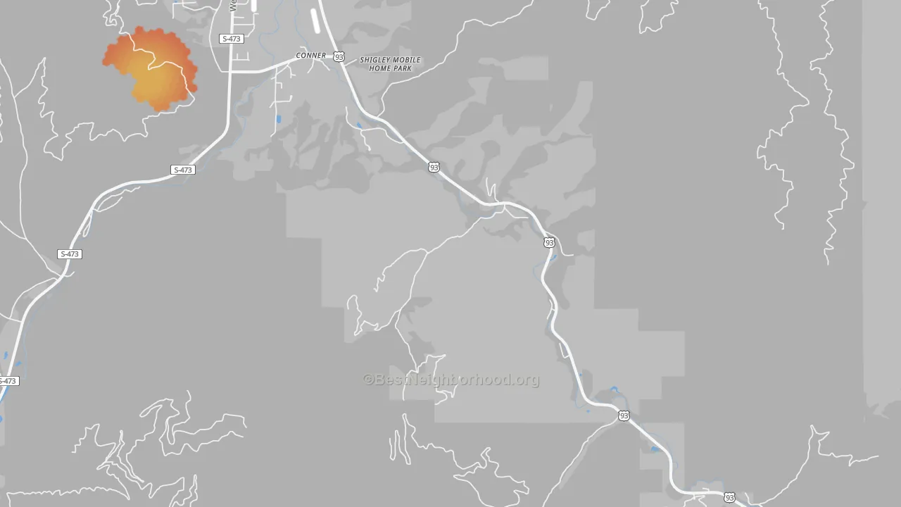 Bike Grade map of 59827, MT