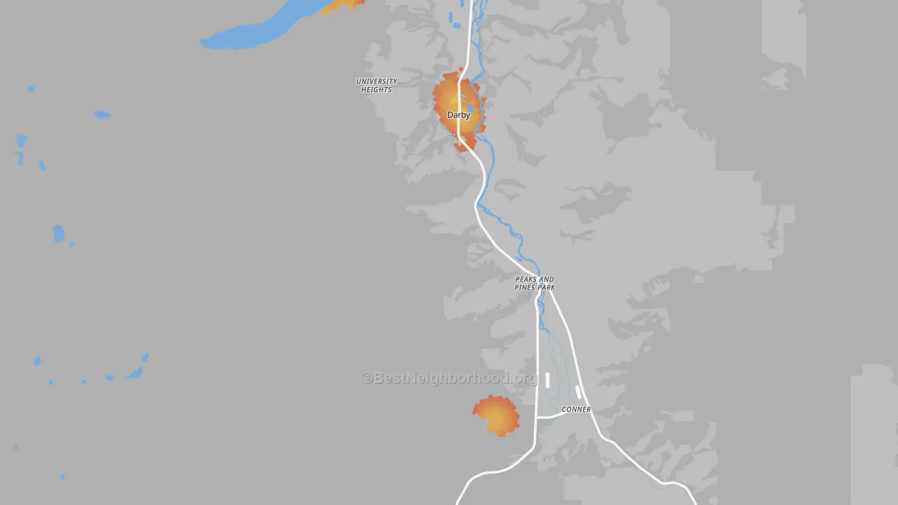 Bike Grade map of 59829, MT