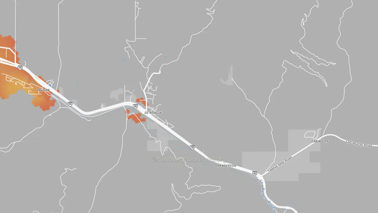 Bike Grade map of 59830, MT