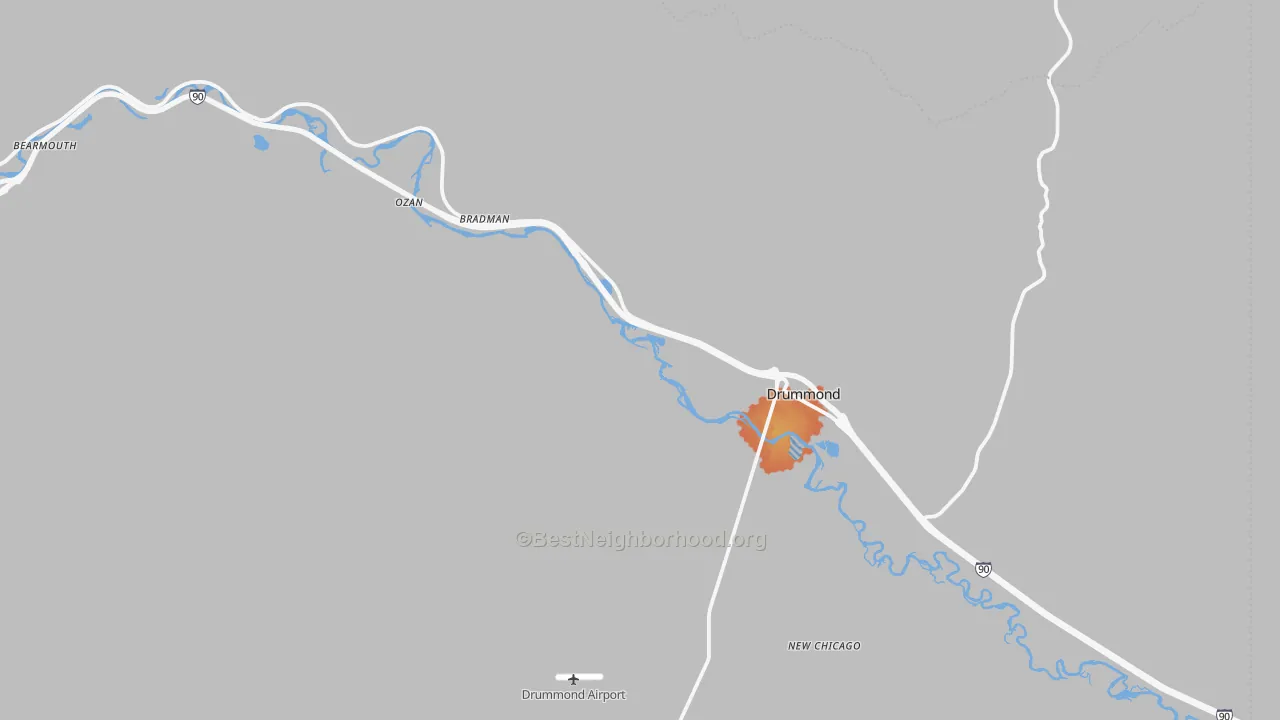 Bike Grade map of 59832, MT