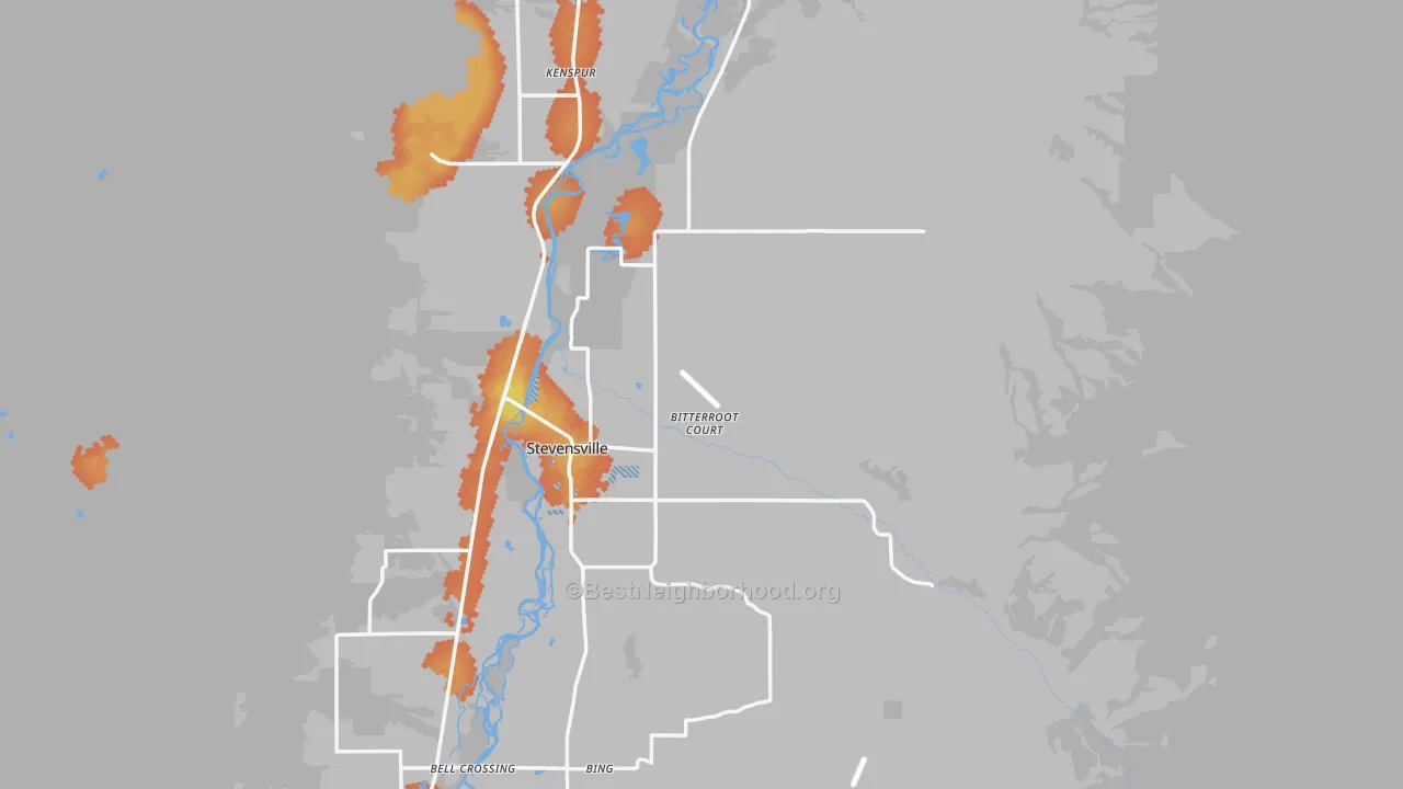 Bike Grade map of 59870, MT