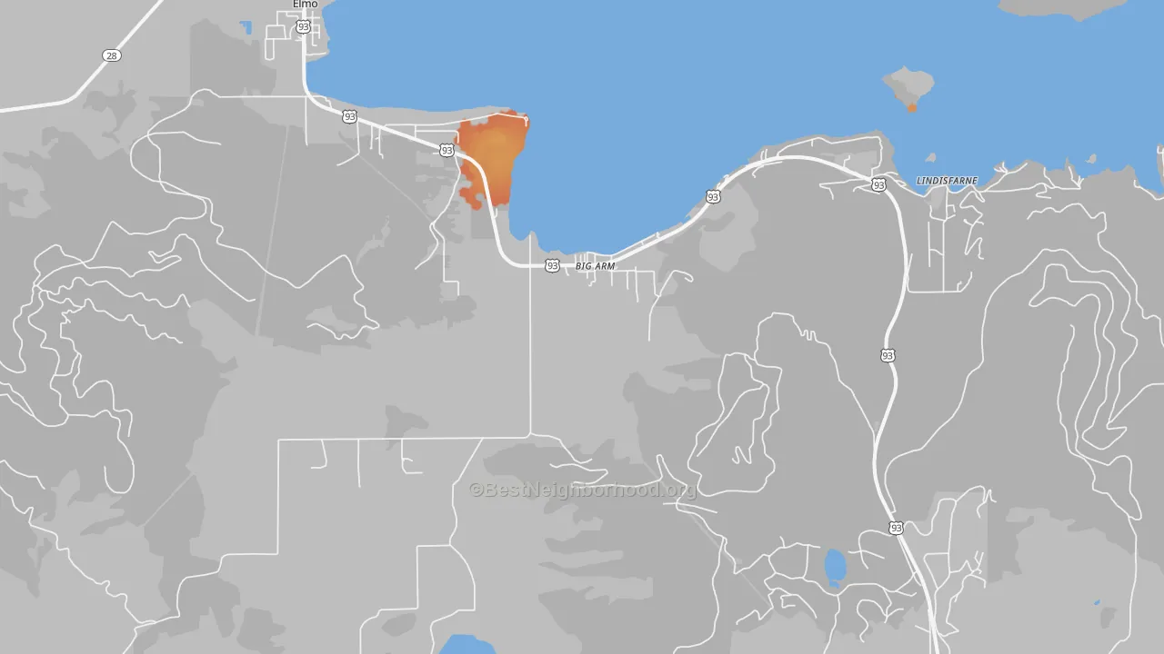 Bike Grade map of 59910, MT