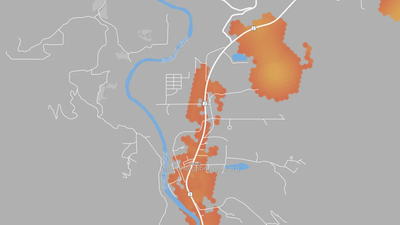 Bike Grade map of 59913, MT