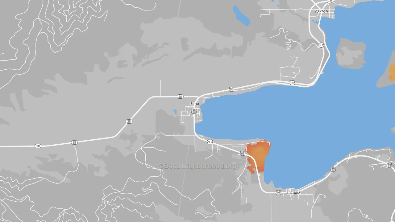 Bike Grade map of 59915, MT
