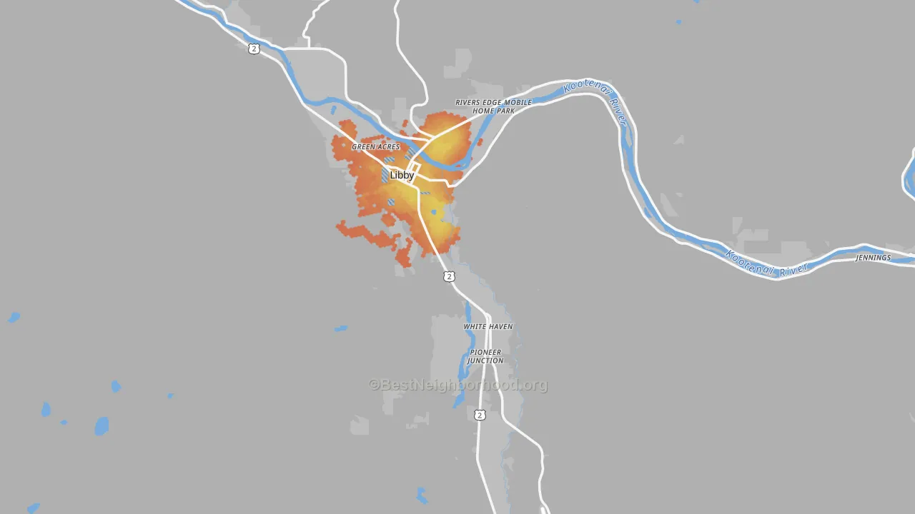 Bike Grade map of 59923, MT