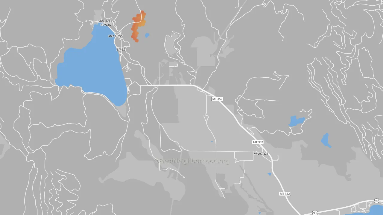 Bike Grade map of 59929, MT