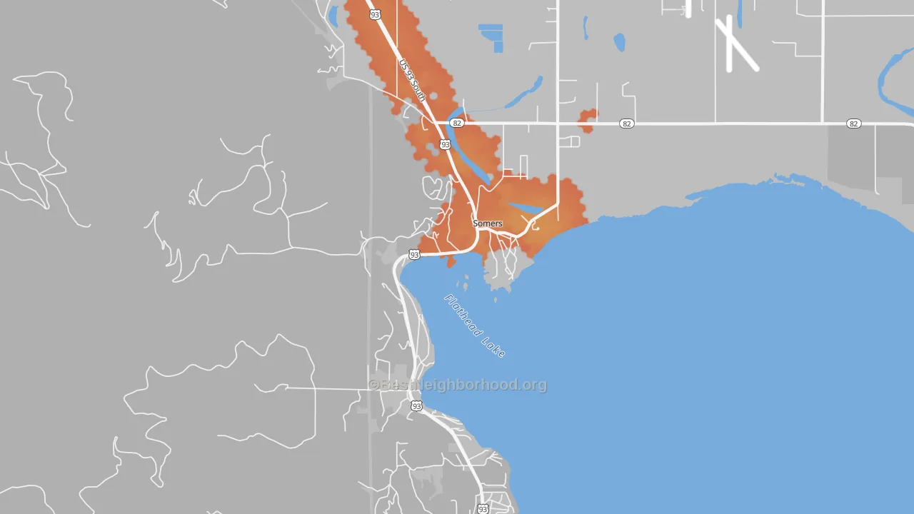 Bike Grade map of 59932, MT