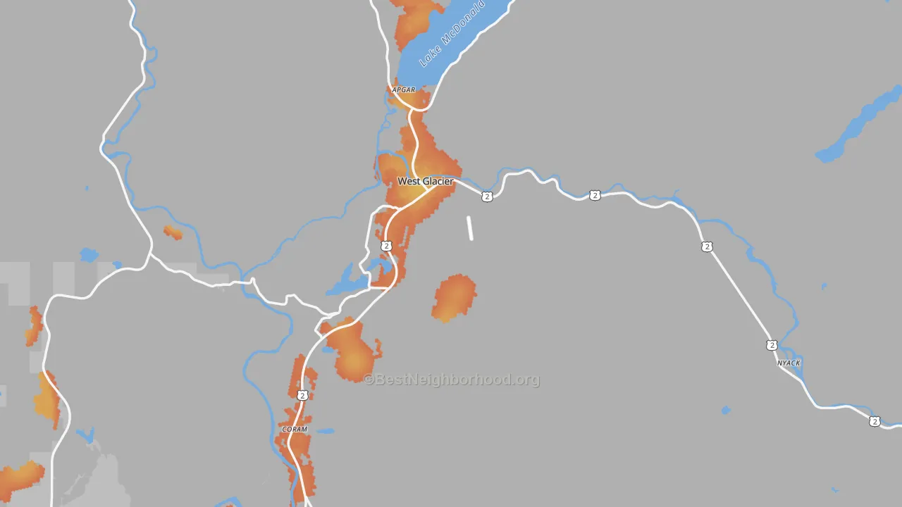 Bike Grade map of 59936, MT
