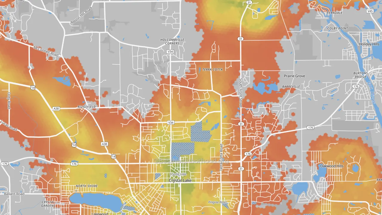 Bike Grade map of 60012, IL
