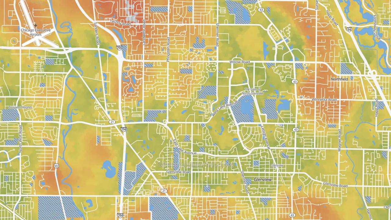 Bike Grade map of 60026, IL