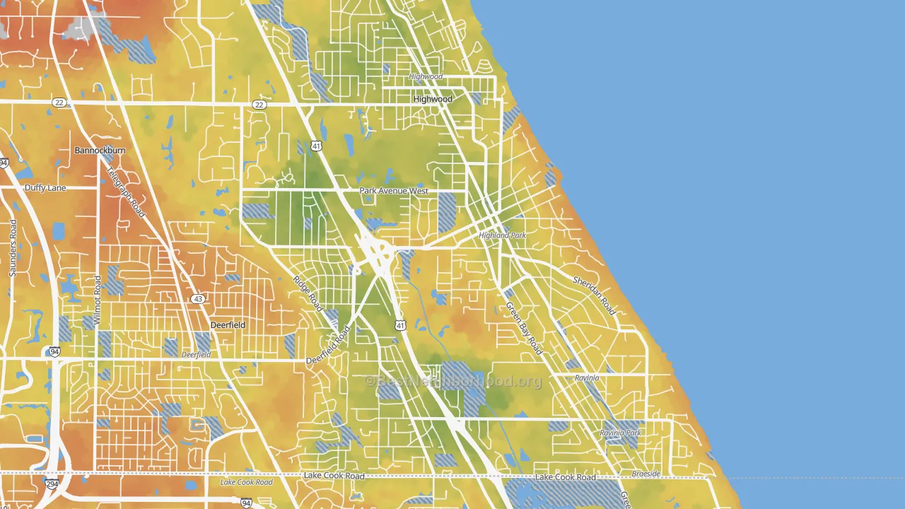 Bike Grade map of 60035, IL