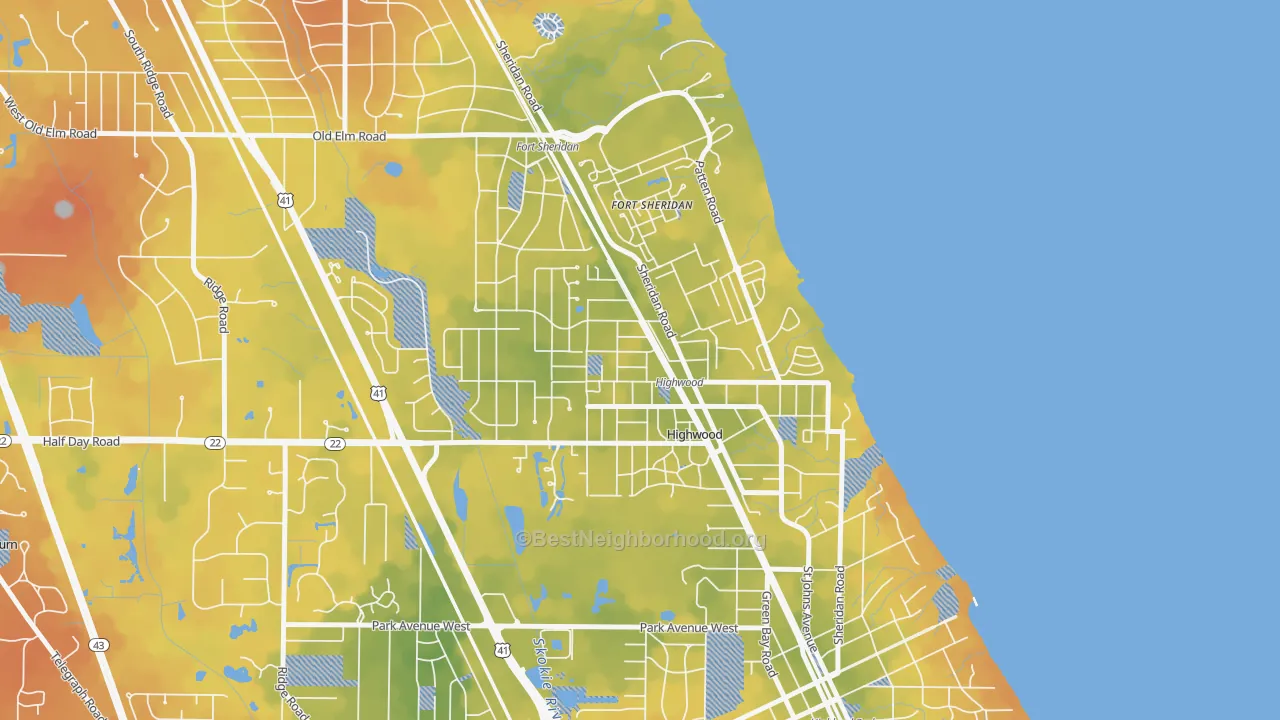 Bike Grade map of 60040, IL