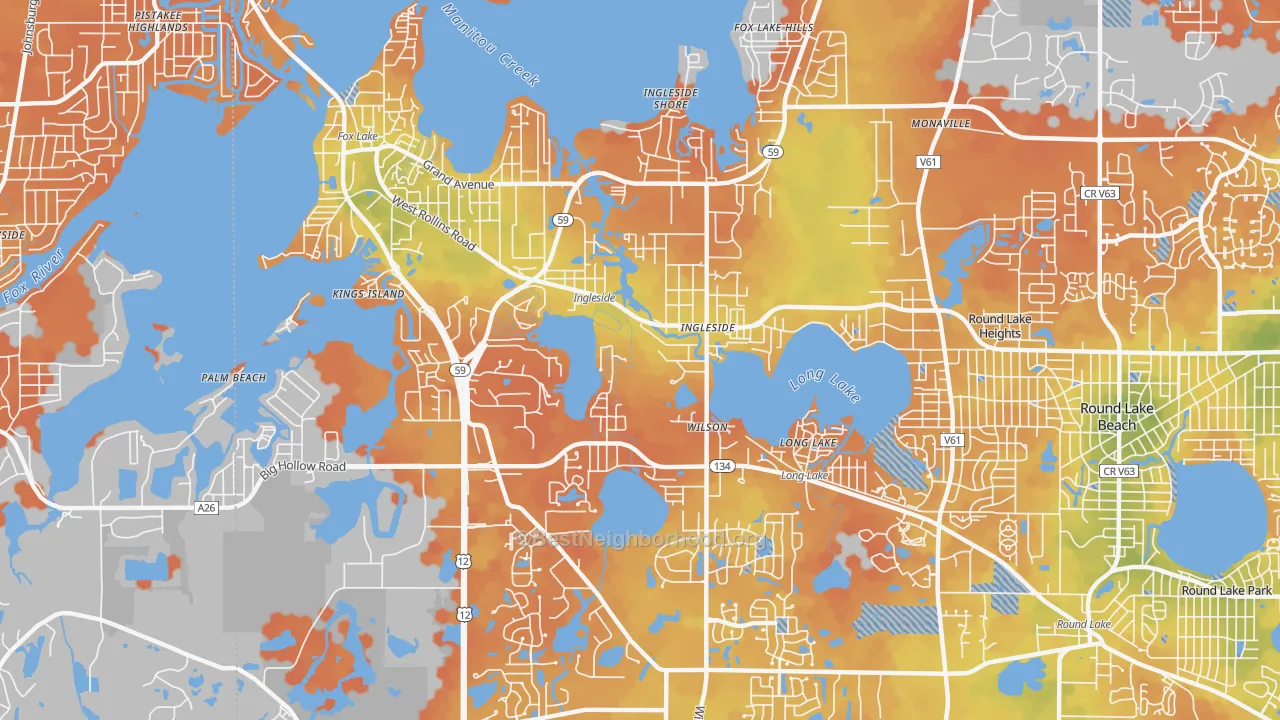 Bike Grade map of 60041, IL