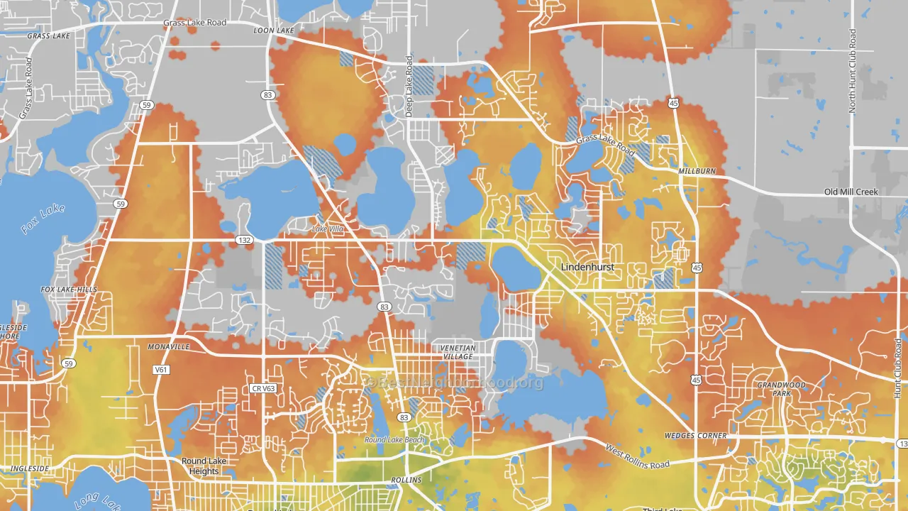 Bike Grade map of 60046, IL
