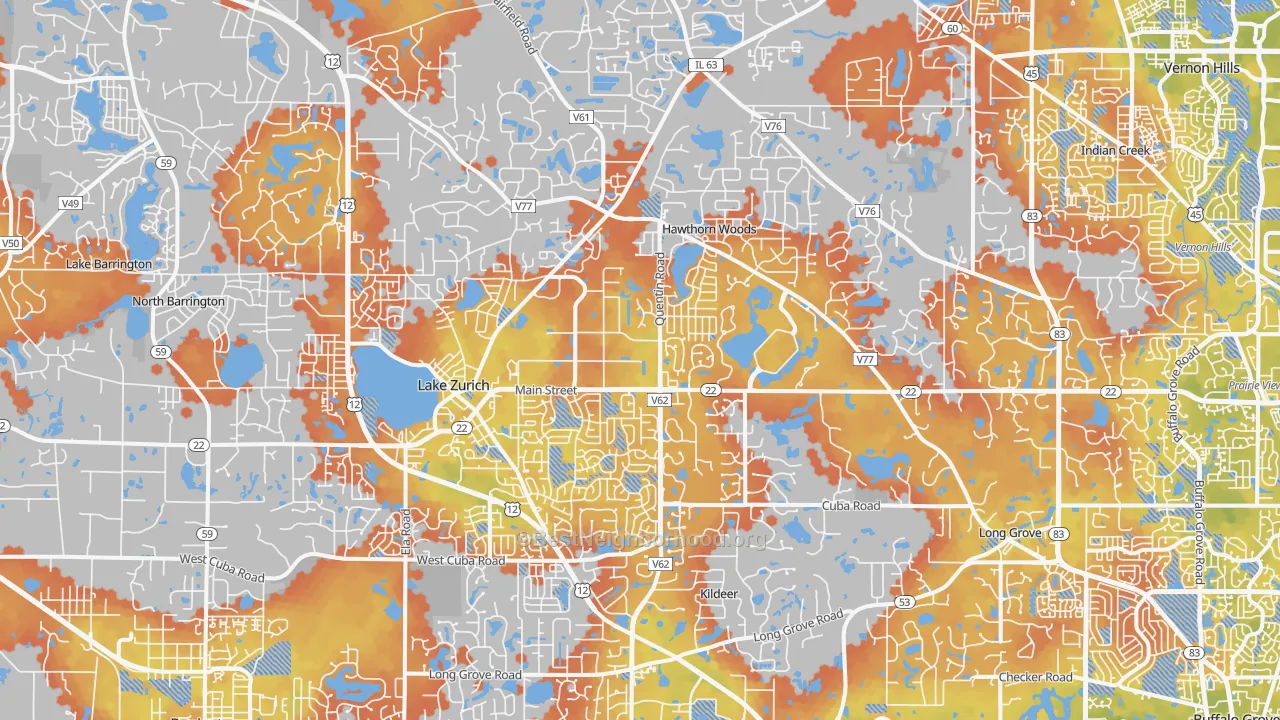Bike Grade map of 60047, IL