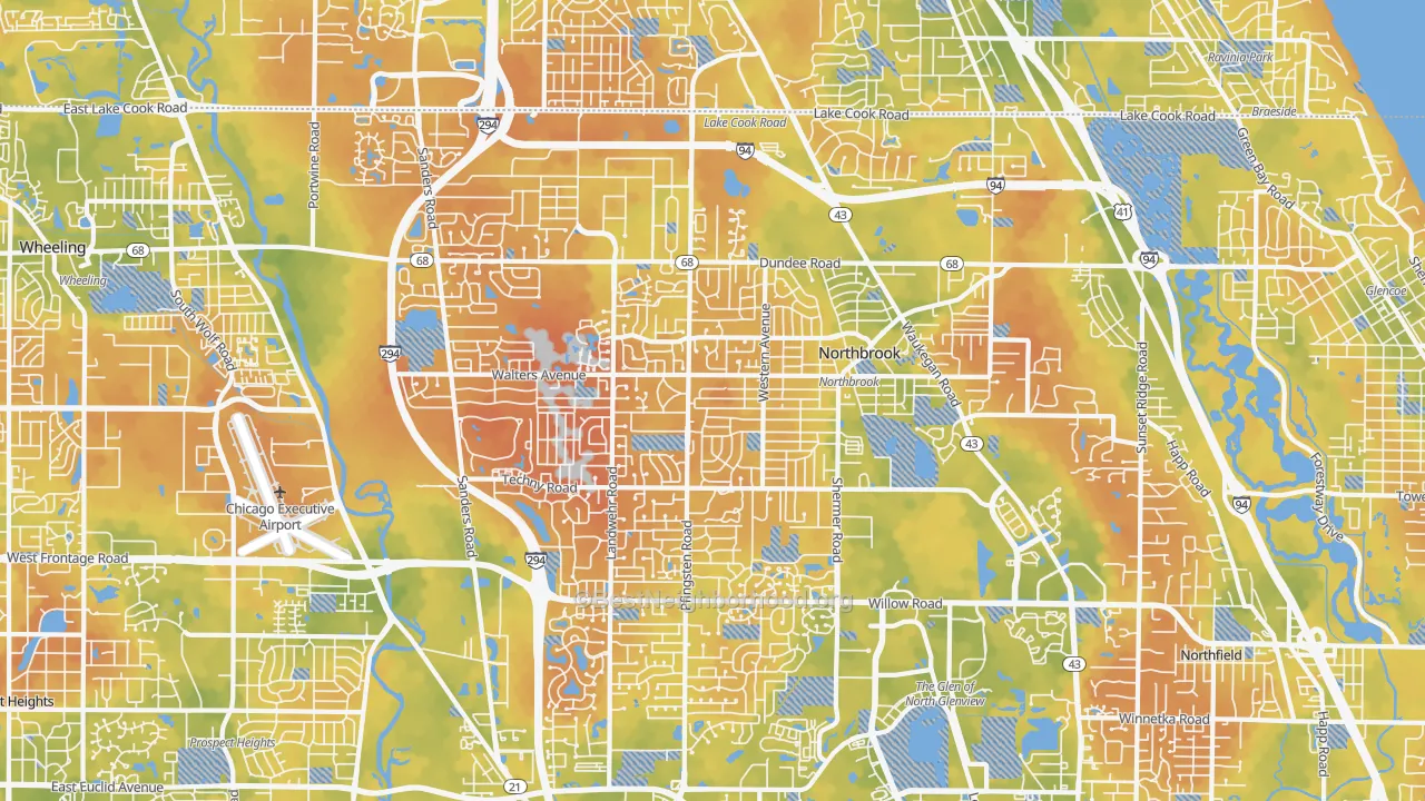 Bike Grade map of 60062, IL