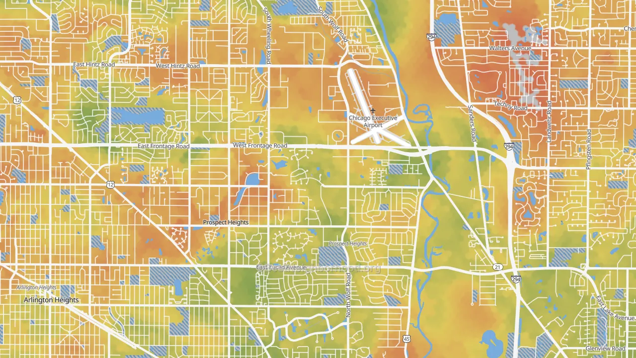 Bike Grade map of 60070, IL