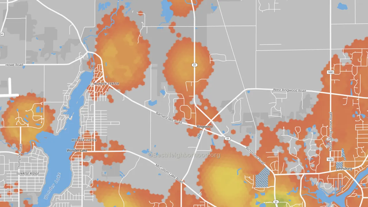 Bike Grade map of 60072, IL