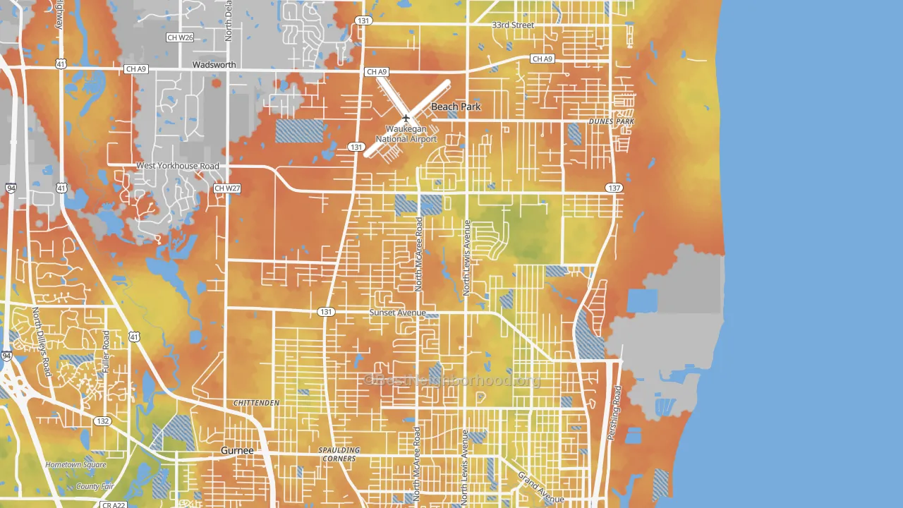 Bike Grade map of 60087, IL