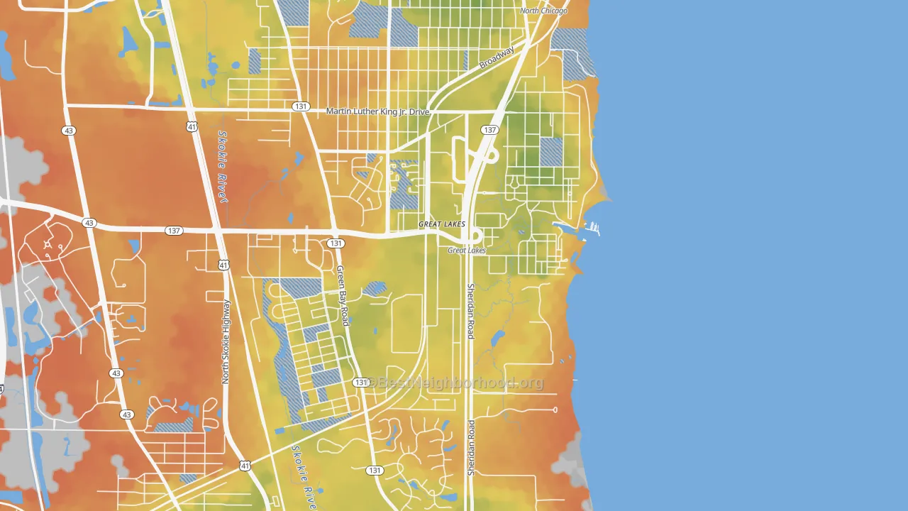 Bike Grade map of 60088, IL