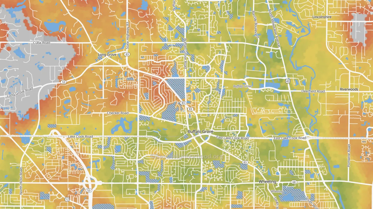 Bike Grade map of 60089, IL