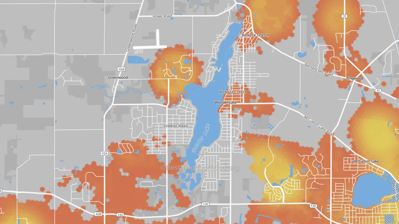 Bike Grade map of 60097, IL