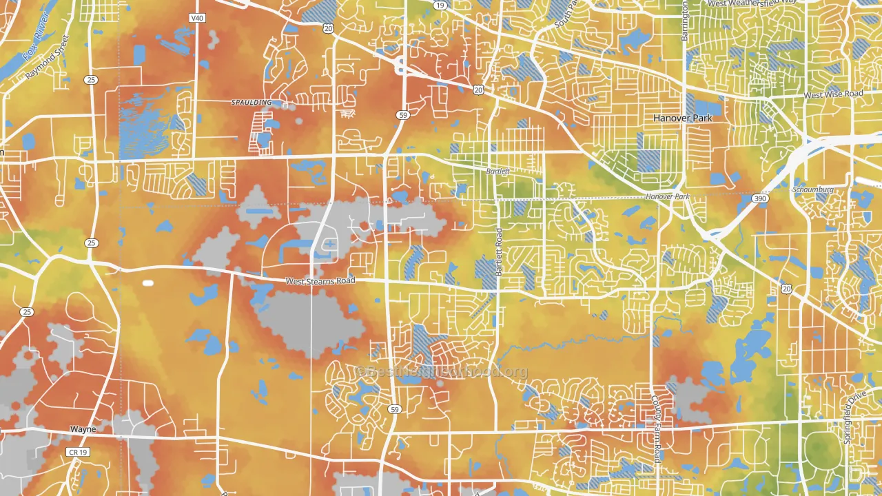 Bike Grade map of 60103, IL