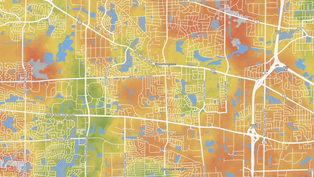 Bike Grade map of 60108, IL