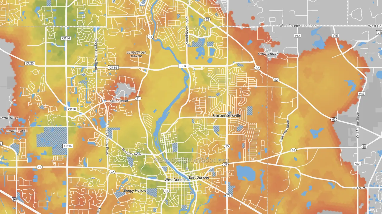 Bike Grade map of 60110, IL