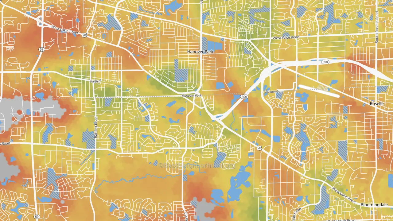 Bike Grade map of 60133, IL