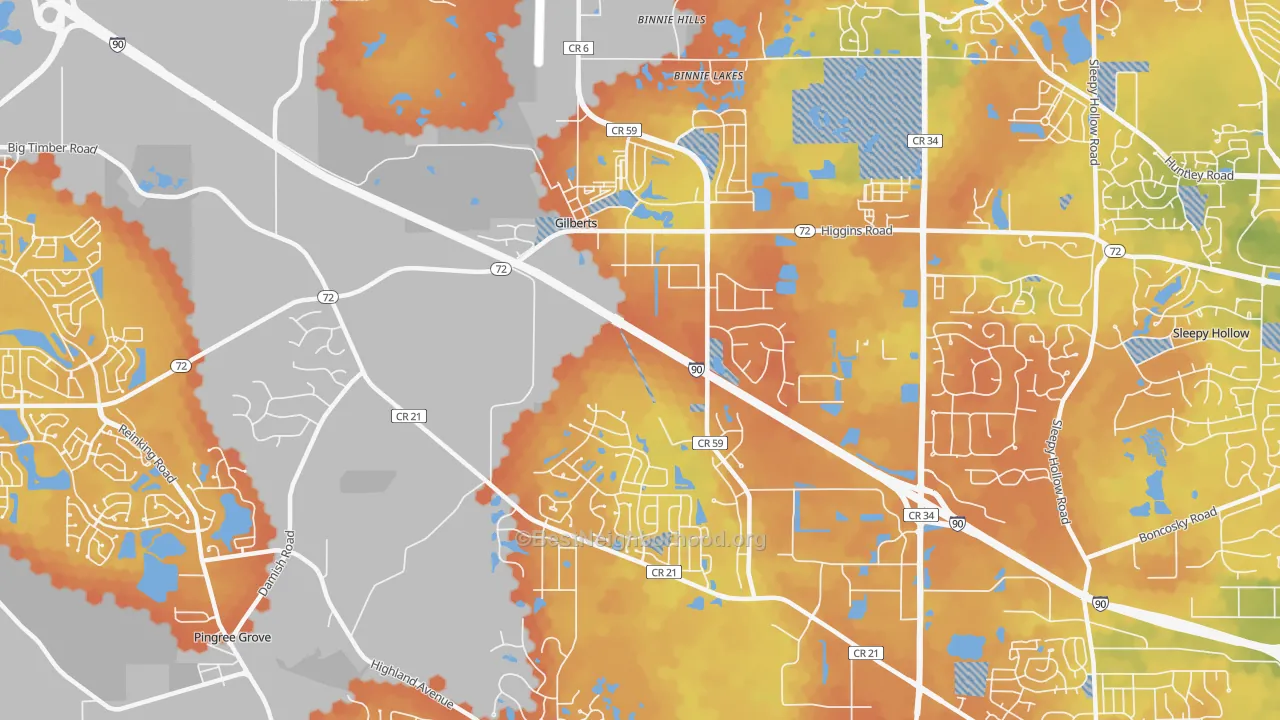 Bike Grade map of 60136, IL